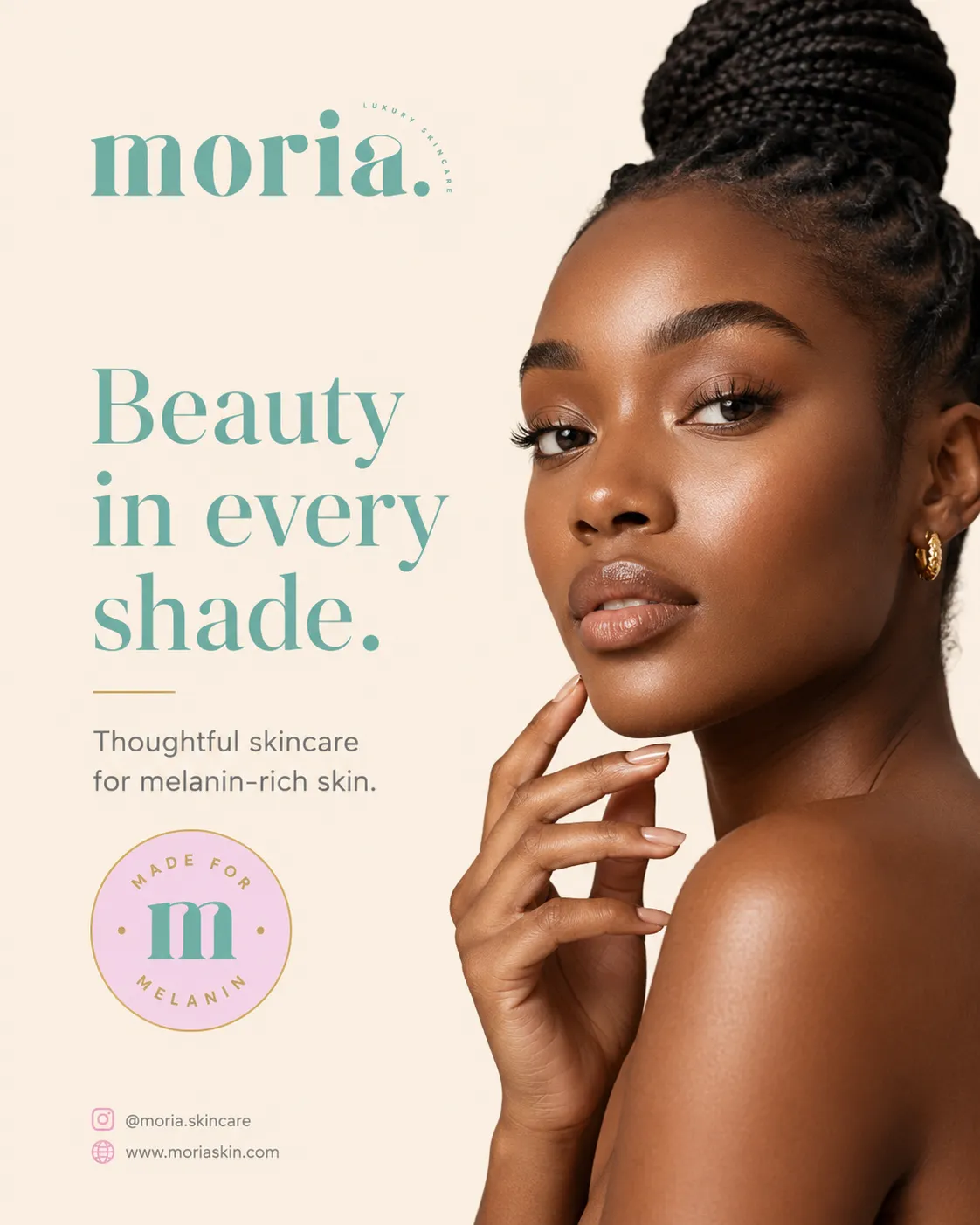 Moria beauty campaign layout