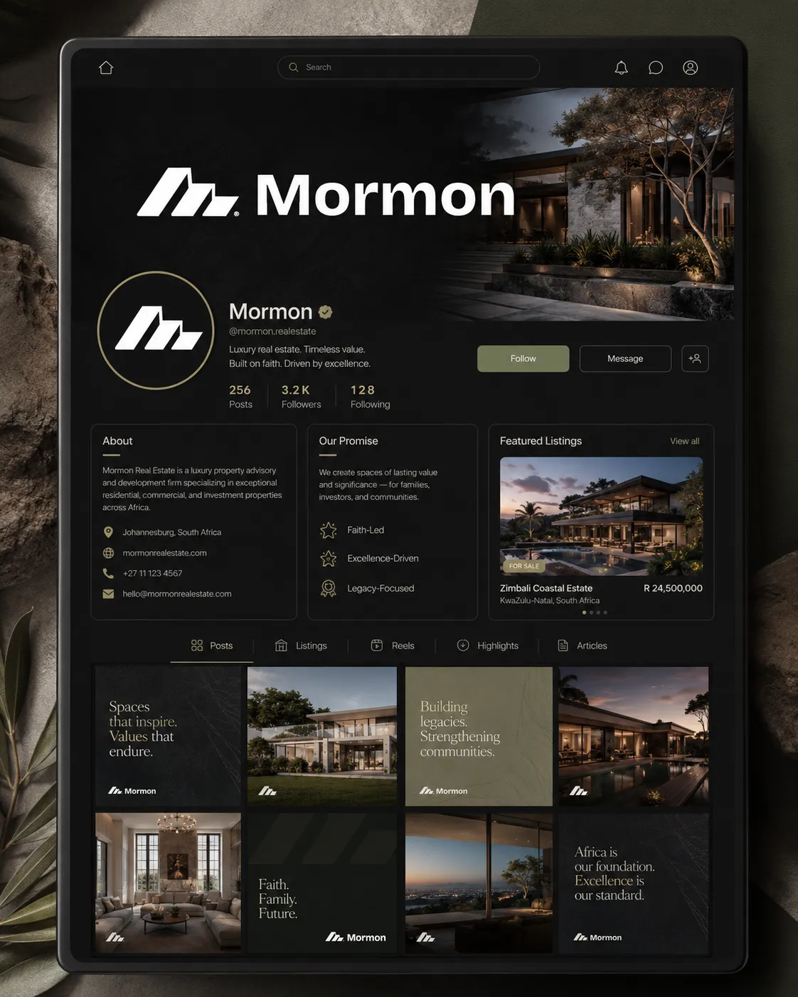 Mormon digital property dashboard