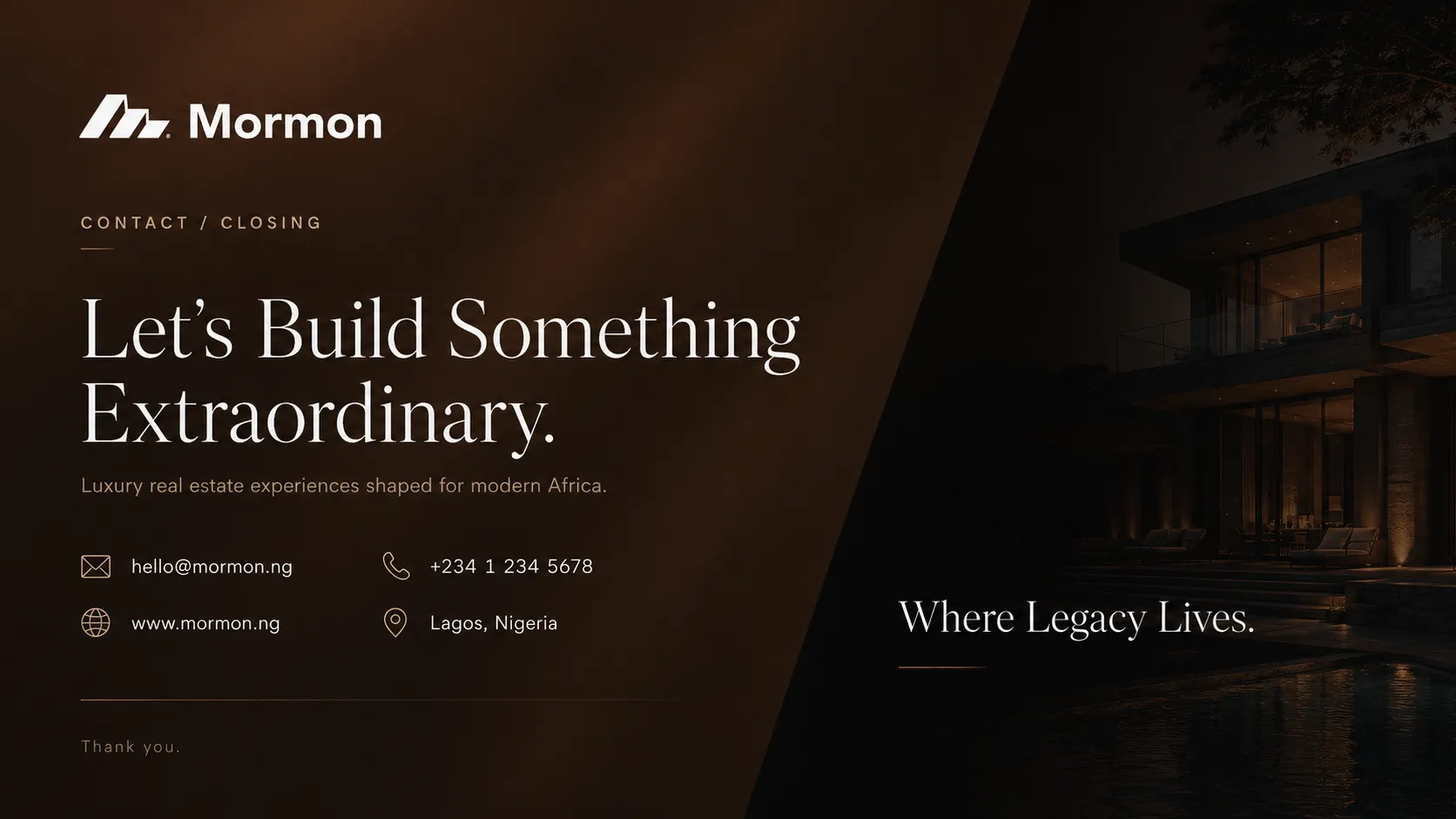 Mormon premium property company profile