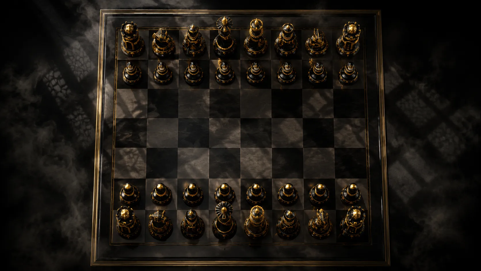 Top view of the complete Afrochess board