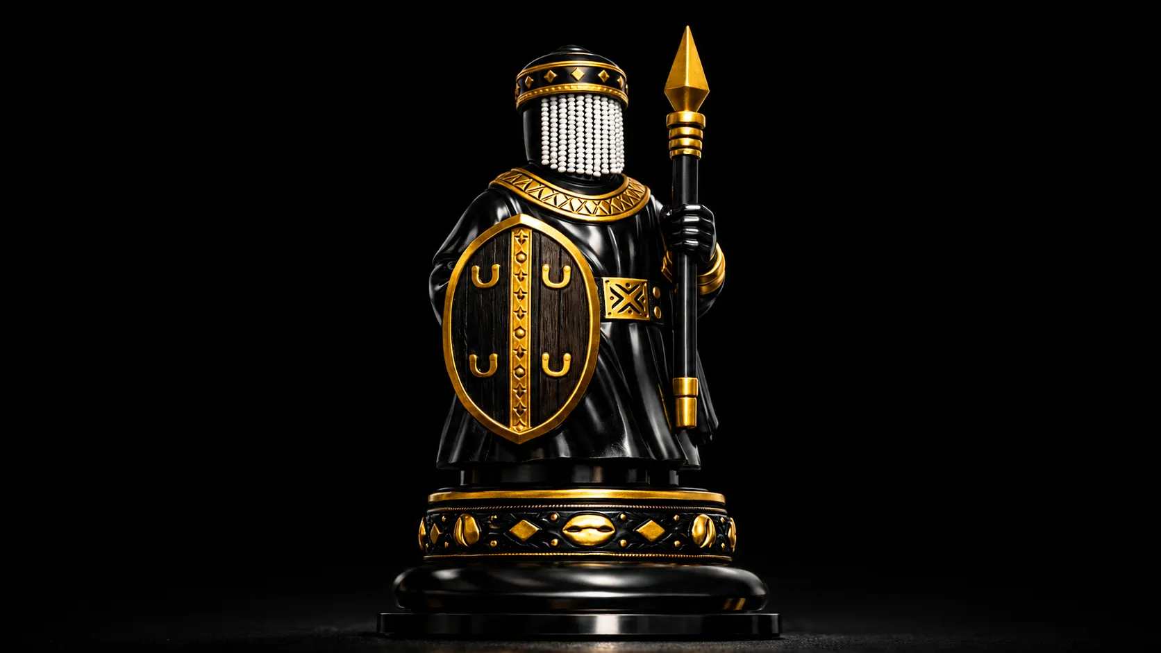 Afrochess shield-bearing pawn piece