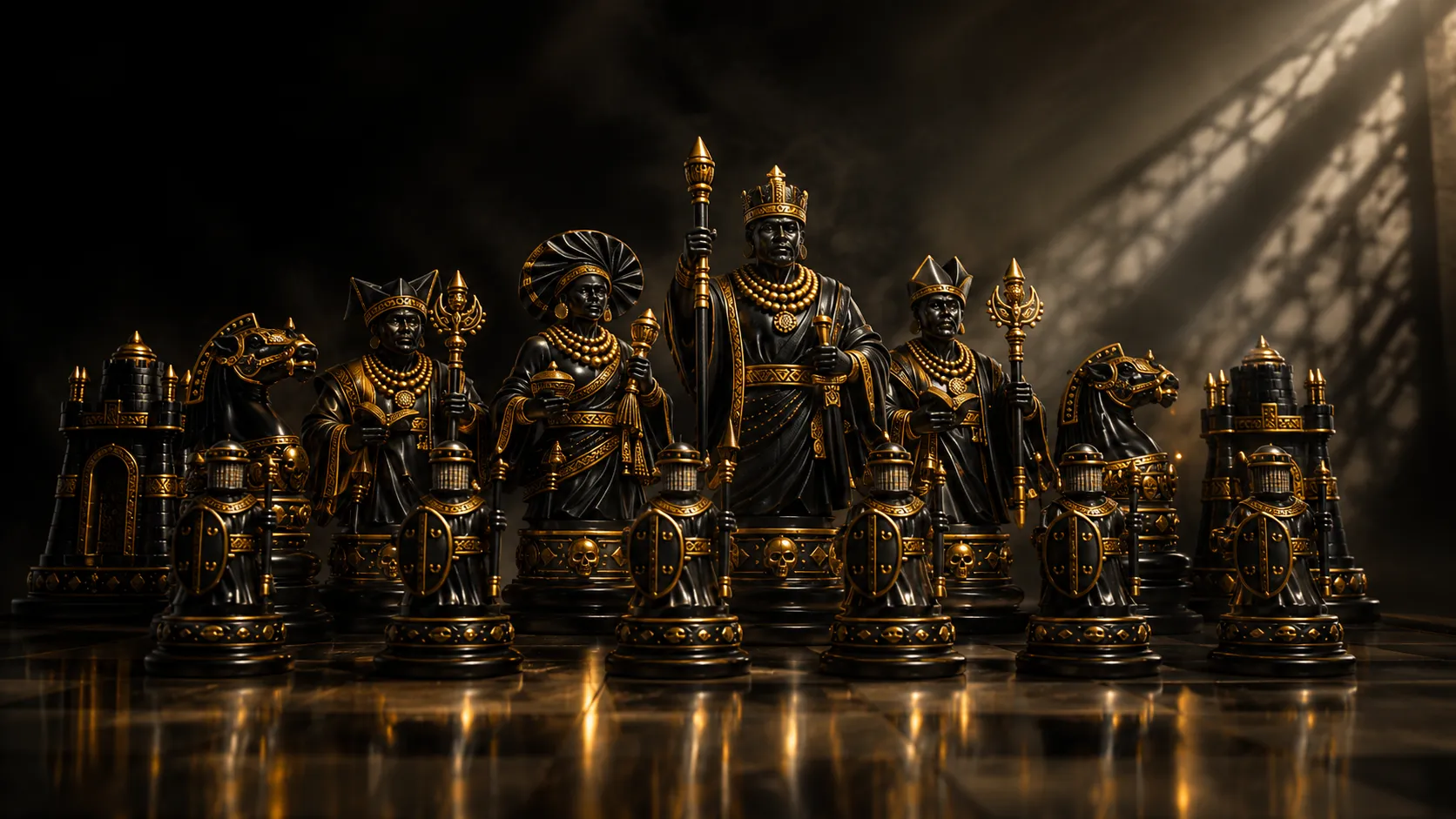 Complete Afrochess royal assembly