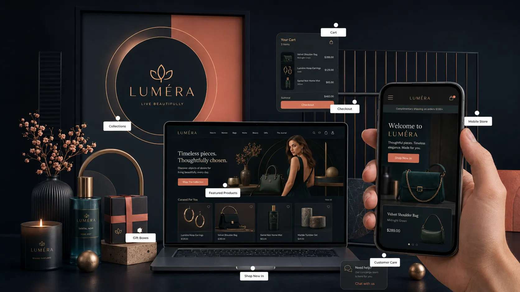 Premium beauty and wellness microsite presentation