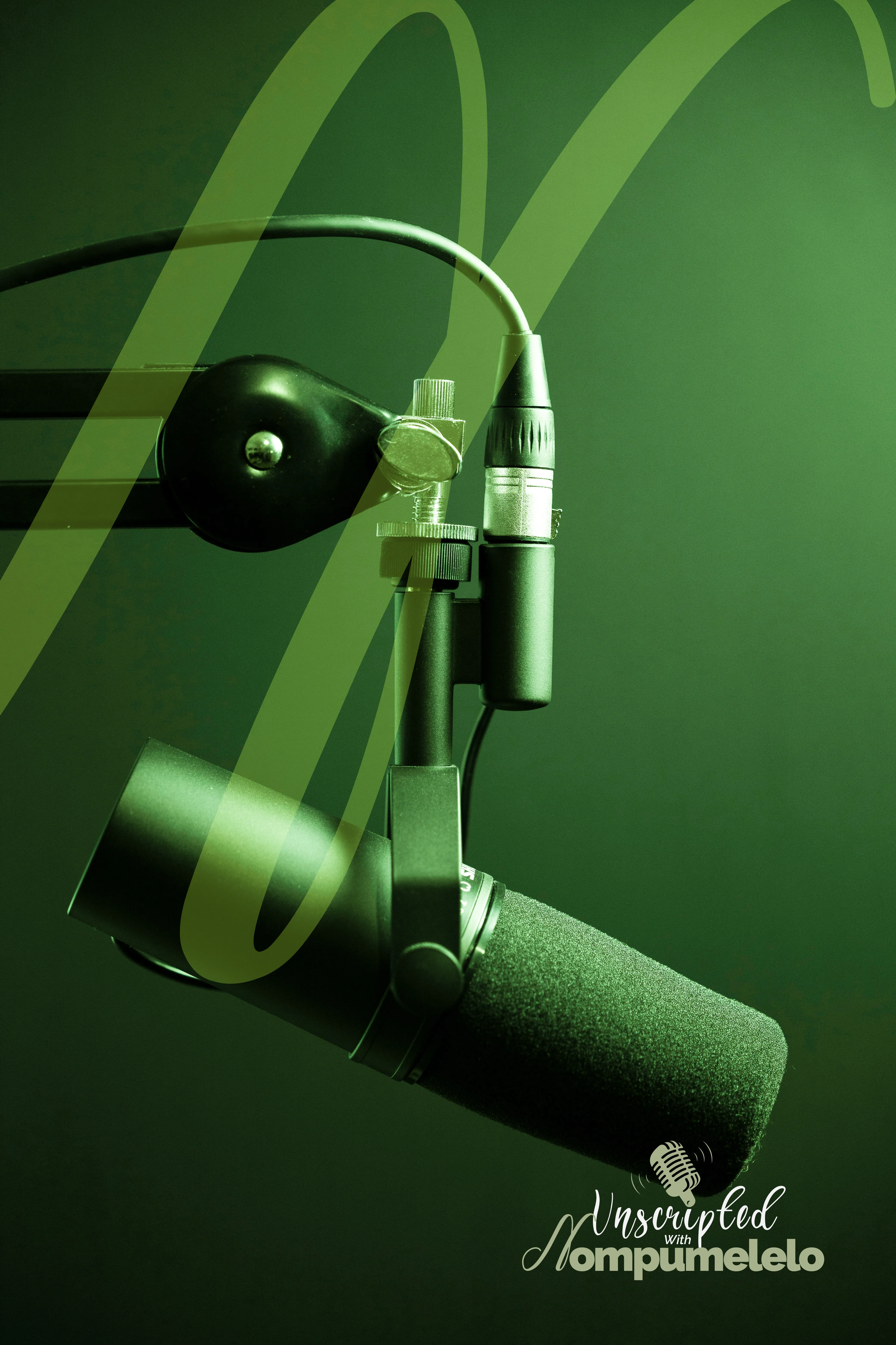 Unscripted microphone poster in green