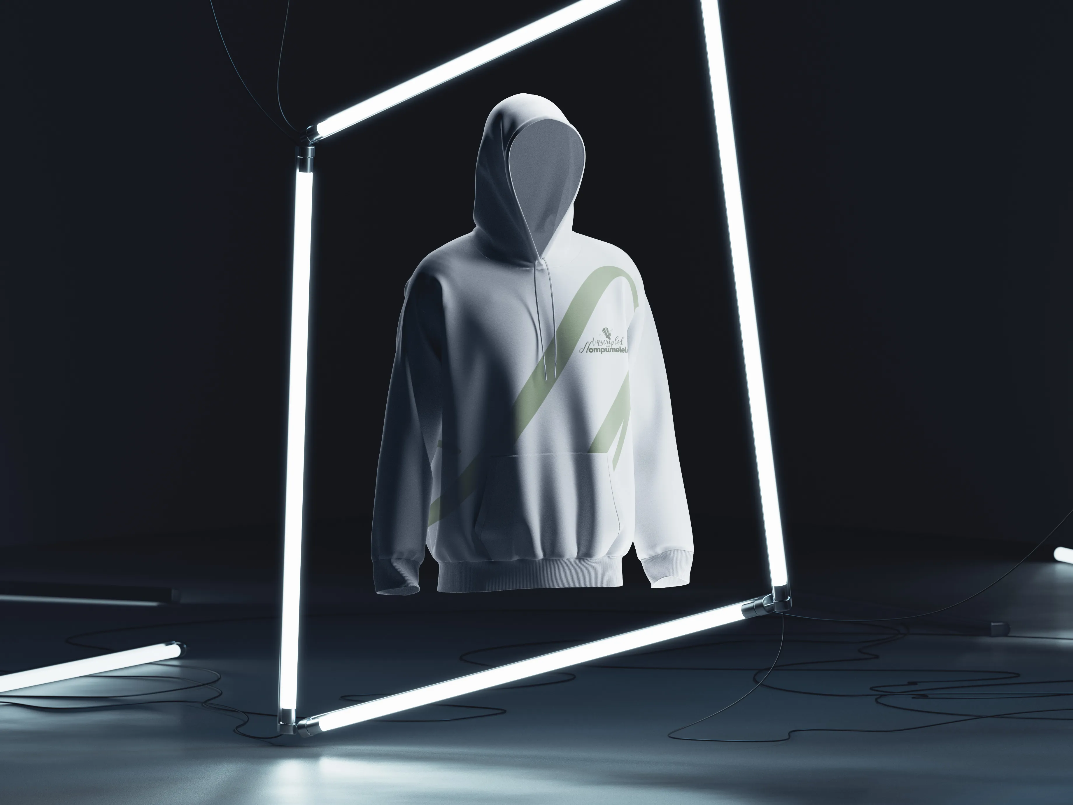 Unscripted branded hoodie mockup